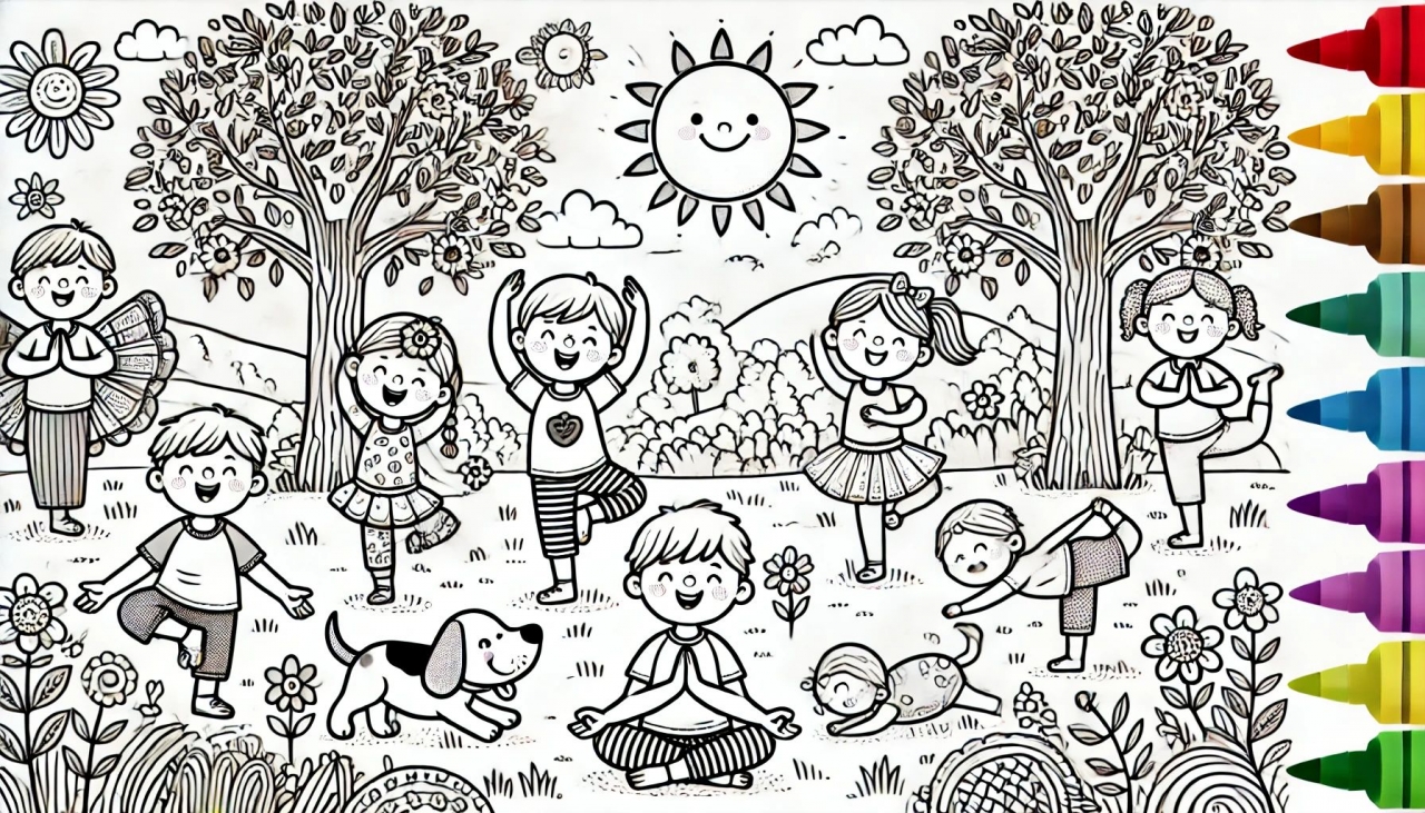coloriage yoga