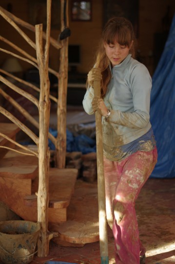 Johanna consciencieuse à la bauge
