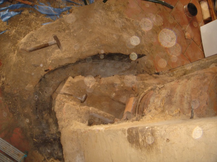 vu d'en haut baril et conduit de fumée