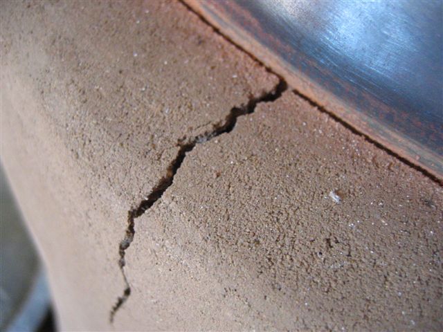 Rocket stove - fissure en formation