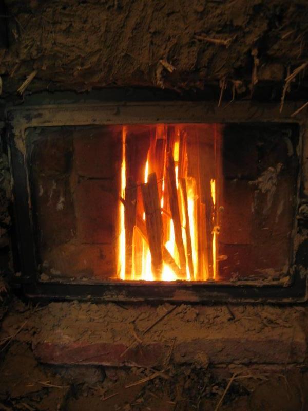 Vue dans la chambre de combustion